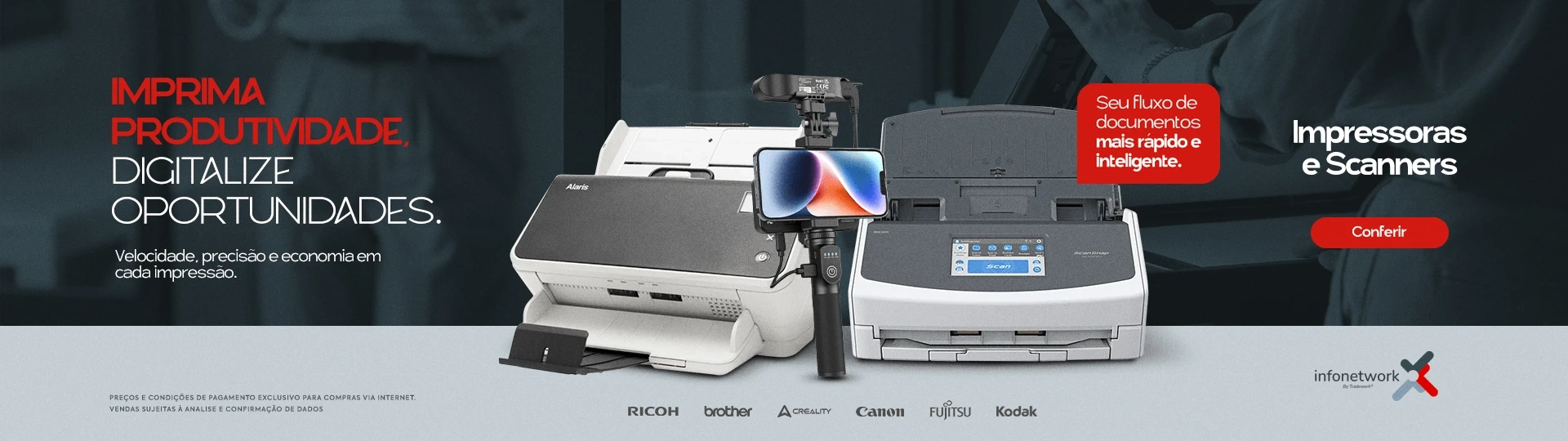 Imprima produtividade, Digitalize oportunidades. Velocidade, precisão e economia em cada impressão. 