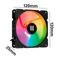 Cooler Fan Gabinete 120mm x 25mm 1500 rpm hidraulico 3 + 4 Pinos Led RGB G-vr339 - Revenger