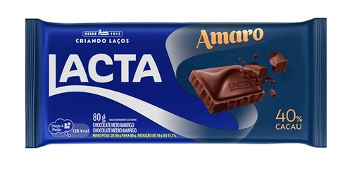 Barra De Chocolate Amaro Lacta 80g