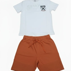 Conjunto Camiseta e Bermuda Hering Estampada Masculino - Branco