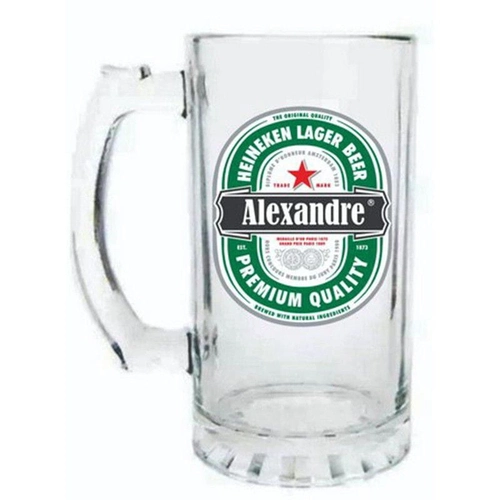 Caneca de Chopp (vidro transparente) com Estampa Personalizada