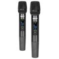 Microfone Pro Uhf S/fio Duplo de Mao Saclarity-ii