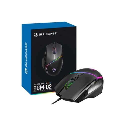 Mouse Gamer Bluecase 6400dpi Iluminação Rgb - 8 Botões BGM-02