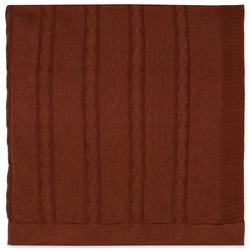 Manta Tricot Trançada Unissex – Marrom