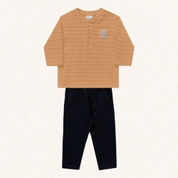 Conjunto Camiseta Manga Longa e Calça Argila Fakini - Masculino