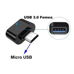 Adaptador V8 Micro Usb Otg Macho Dados Para Usb 3.0 Fêmea le-5530 - ITBlue