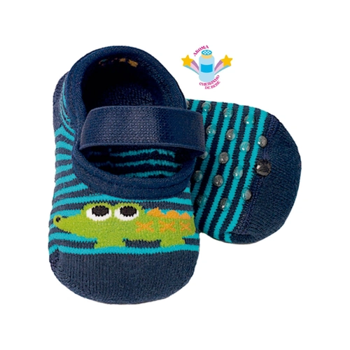 Sapatilha Bebê Estampada Antiderrapante Leke - Masculina
