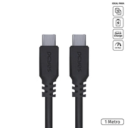 Cabo Pcyes Usb-C Tipo-C  2.0 1 Metro Preto - PUCP-01