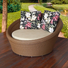 Chaise Redonda de Alumínio e Fibra Sintética 150cm  Copacabana