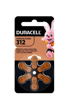 Bateria Auditiva 312 - Duracell  1,45V. cartela com 6 unidades.