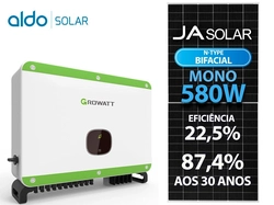 Gerador De Energia Solar Growatt Sem Estrutura Growatt Gf 34,80kwp Ja Deep Blue 580w Bifacial N-type Mac 30kw 3mppt Trif 220v