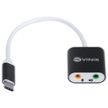 Adaptador Vinik Fone de Ouvido P2 3.5mm Duas Vias para Usb-c Tipo-c- Adfmusbtc