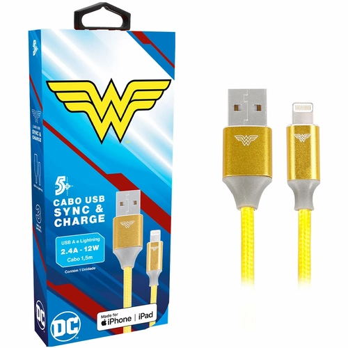 Cabo Usb-a 5+ Para Lightning 1,5m - Wonder Woman