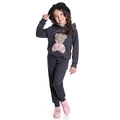 Conjunto Manga Longa Moletom Teddy Bear Preto Randa Mundu - Feminino