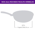 Frigideira Wok Rochedo Facilita Vermelho 24cm - Cxm / 6