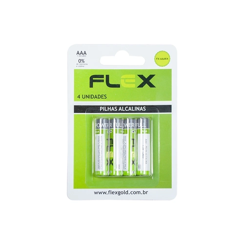 Pilha Alcalina Palito AAA FX-AAAK4  Flex Blister c/4 unidades.