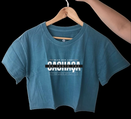 Cropped Stone Manga Curta – Cachaça Cachaça