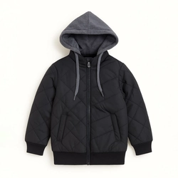 Jaqueta Puffer com Capuz em Moletom Grand Bazar - Unissex