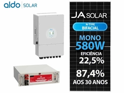 Gerador De Energia Solar Deye Hibrido Sem Estrutura Deye Gfh 8,7kwp Ja 580w Bif N-t Sun 10kw 2mppt 380v Ucb Litio 17,28kwh