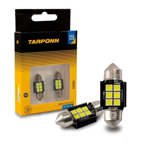 Lâmpada Tarponn Led Torpedo Canbus Premium 31mm 12v 6000k