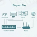 Switch de Mesa Tp-link C/ 5 Portas Fast 10/100 Mbps - Ls1005