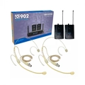 Microfone Sem Fio Leson Duplo Headset Bodypack Digital Hd-750d Preto - Ls-902