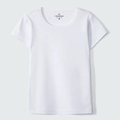 Blusa Manga Curta Meia Malha Básica Branca Hering - Feminino