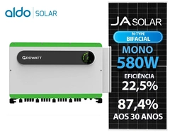 Gerador De Energia Solar Growatt Sem Estrutura Growatt Gf 812kwp Ja Deep Blue 580w Bifacial N-type Max-x 125kw 10mppt Trif 38