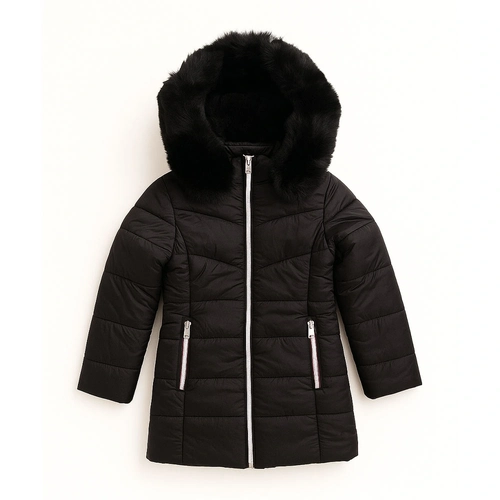 Jaqueta Puffer Capuz com Pelinho e Forro Peluciado Grand Bazar - Feminina