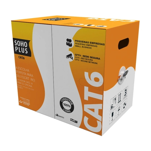Cabo Lan Sohoplus Cat6 24awgx 305 Metros Cmx Cinza 23400200