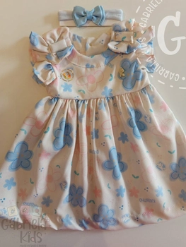 vestido floral com laço nas mangas