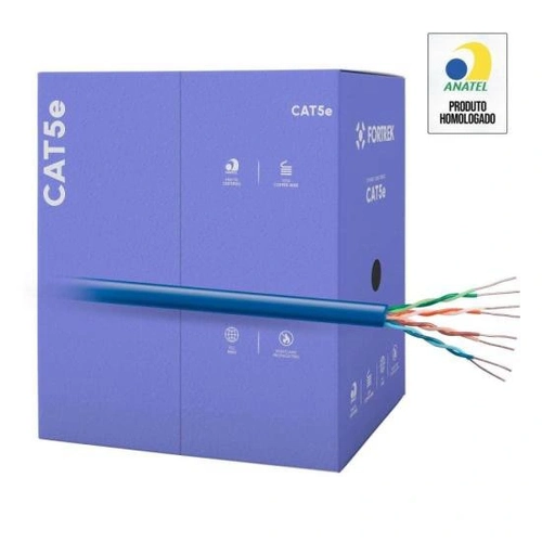 Cabo De Rede Cat5e 305m Fortrek Fk 500c Cmx Azul - Cx / 305