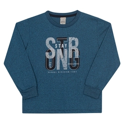 Camiseta Manga Longa Stay Strong Azul Randa Mundu - Masculina