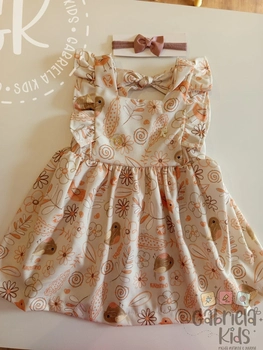 vestido estampa passarinho e flores