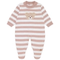 Macacão Manga Longa Listras Rosa - Feminino