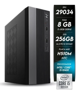 Computador COMPACT INTEL - 1112, TC I5 10400, 8GB, SSD256gb, NVME, 200W, H510