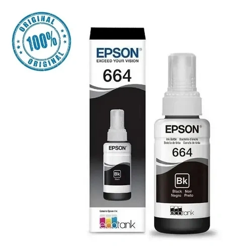 Garrafa de Tinta 664 Preta 70ML - T664120-AL - 0067391-01