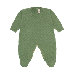 Macacão Manga Longa Tricot Ponto Diferenciado Verde Masculino - Mini & Co