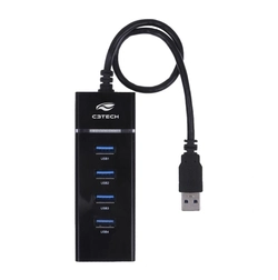 Hub USB, 3.0, 4 Portas, HU-300BK, C3Tech