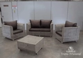 Conjunto Flora completo sofa 2 lugares + 2 poltronas e mesa de centro brinde