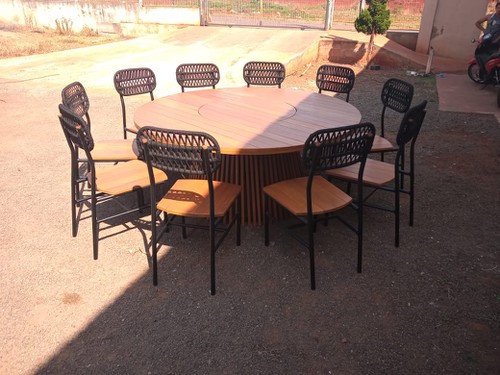 Jogo de Mesa Miami  ( Corda Nautica ) mesa 1,80 redonda com 10 cadeiras