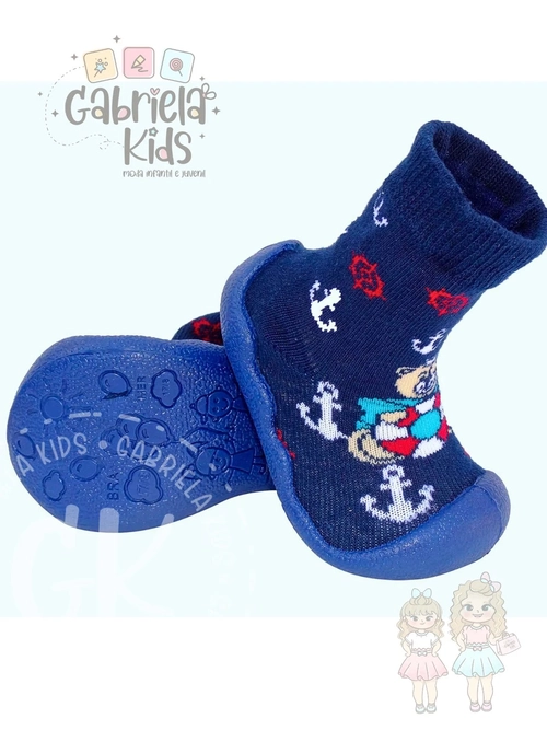 Meia com solado emborrachado