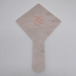 Espelho Rosado Madrepérola - Logo alto relevo inicial ou desenho