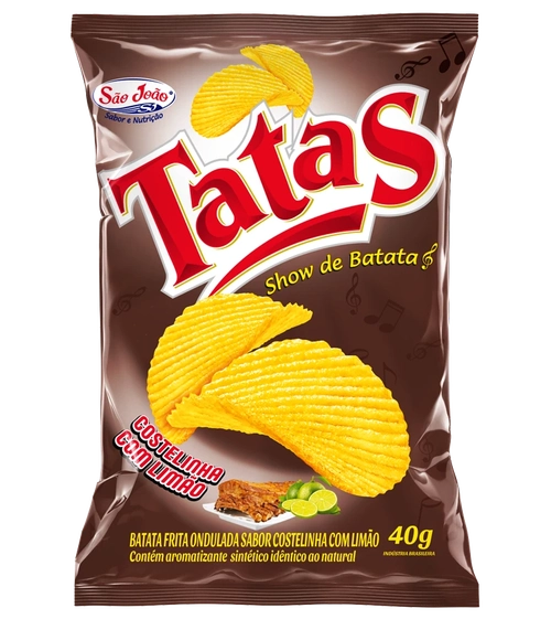 Batatas Sabor Costelinha Com Limão Tatas 40g