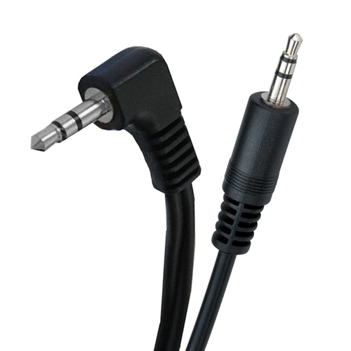 Cabo P2 90 Graus Stereo x P2 Stereo Preto - 30 Cm - Gold