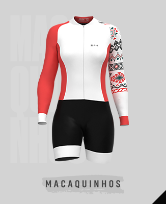 Macaquinho ciclismo feminino manga longa manga curta, MTB e speed