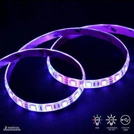 Fita de Led Vx Gaming Rgb Com Controlador Conexão Usb 120 Pontos de Led 2 Metros - Lru2