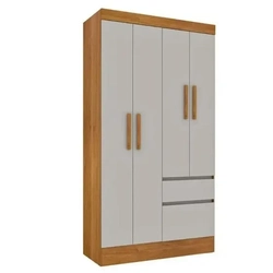 GUARDA-ROUPA SOLTEIRO 4 PORTAS 2 GAVETAS OREGON