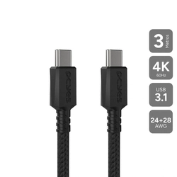 Cabo Usb Tipo-c 3.1 P/ Usb Tipo-c 3.1 3 Metros - Nylon Pcyes - Pucp3p