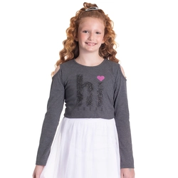 Blusinha Manga Longa HI Abertura Ombros Randa Mundu - Feminina